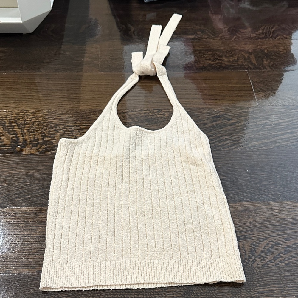 Cream Knitted Women's Bag